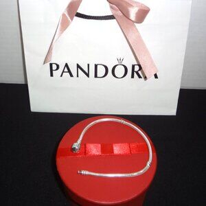 New-Pandora 8" Snake Chain Bracelet with Round Closure